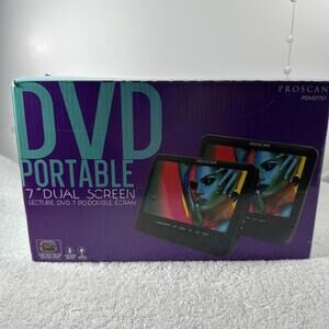 NEW - Proscan 7" Dual Screen Portable DVD Player PDVD7751 Black - Free ShipN!
